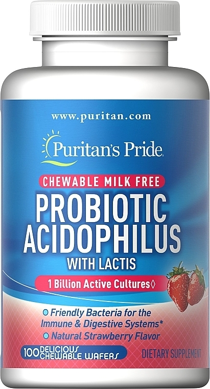 Дієтична добавка "Полуниця" - Puritan's Pride Probiotic Acidophilus With Lactis Strawberry — фото N1