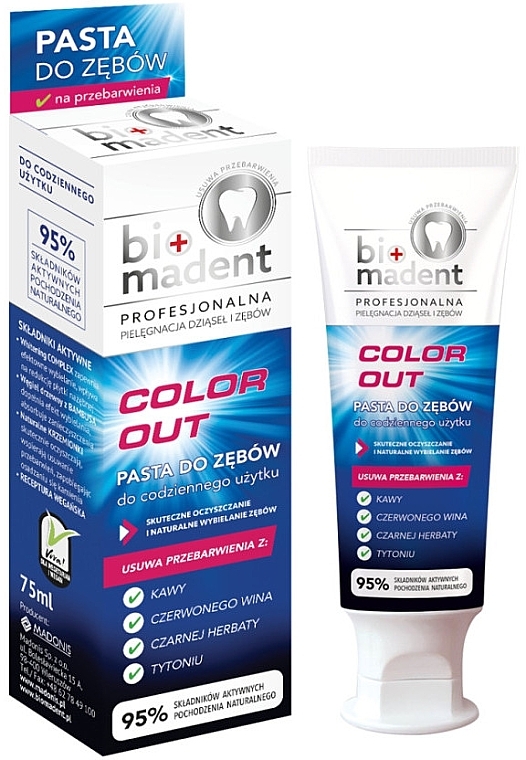 Відбілювальна зубна паста - Bio Madent Color Out — фото N1
