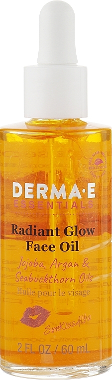 РОЗПРОДАЖ Олія для блиску шкіри обличчя - Derma E Radiant Glow Face Oil * — фото N1