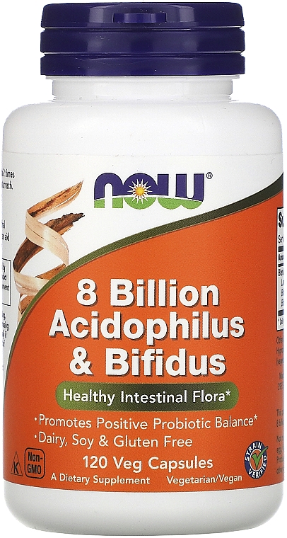 Пробіотики для травлення - Now Foods 8 Billion Acidophilus & Bifidus — фото N1