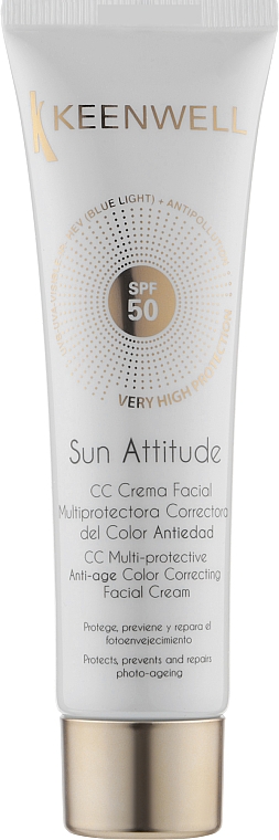 Мультизащитный корректирующий СС-крем с тональным эффектом - Keenwell Sun Multi-Protective CC Color Correcting Facial Cream SPF50