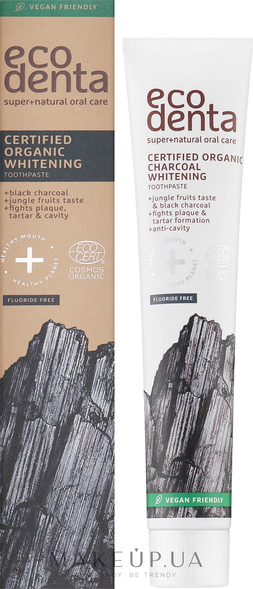 Органічна чорна відбілювальна зубна паста - Ecodenta Certified Cosmos Organic Black Whitening Toothpaste — фото 75ml