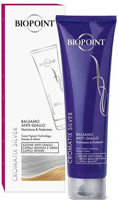 Бальзам против желтого цвета волос - Biopoint Cromatix Silver Balsamo Anti-Giallo — фото N1