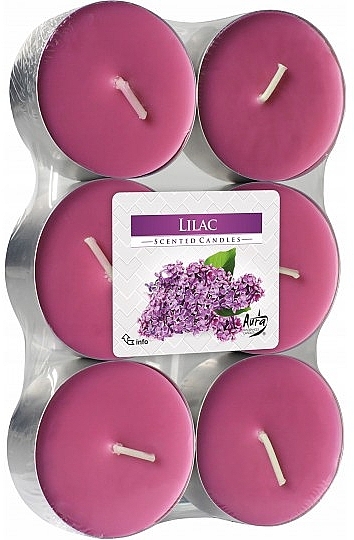 Набір чайних свічок "Бузок" - Bispol Lilac Maxi Scented Candles — фото N1