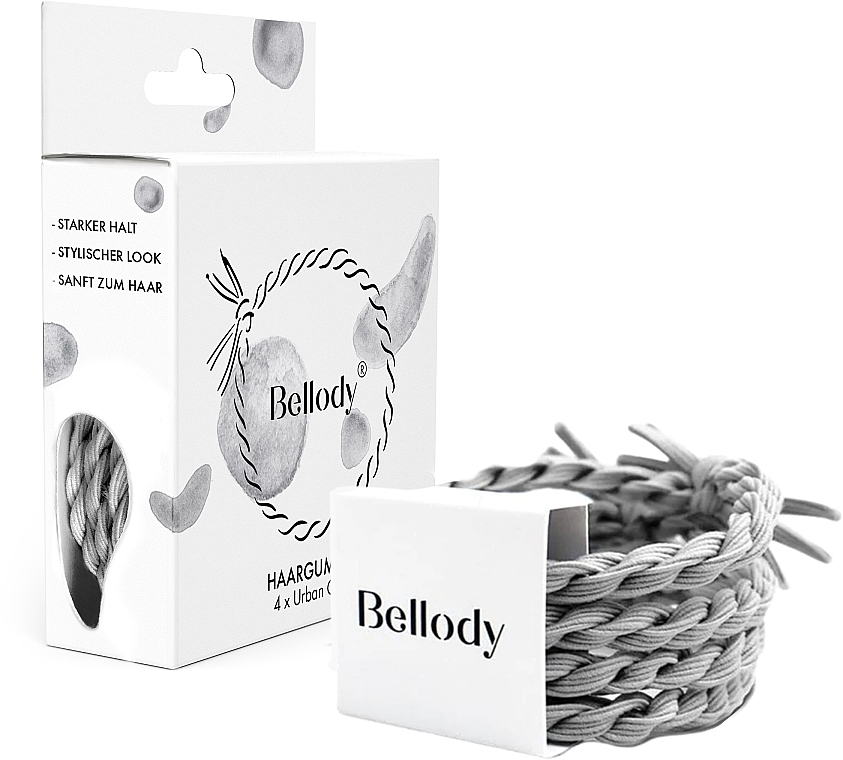 Резинка для волосся, urban gray, 4 шт. - Bellody Original Hair Ties — фото N1