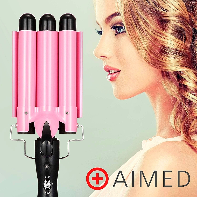 УЦІНКА Потрійна плойка хвиля, 25 см, рожева - Aimed Wave Hair Curler * — фото N10