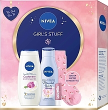 Набір - NIVEA Girl's Stuff (sh/gel/250ml + b/lotion/200ml + lip/balm/5,5ml + socks) — фото N2