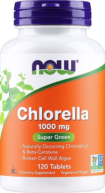 Натуральна добавка Хлорела, 1000 мг - Now Foods Chlorella — фото N3