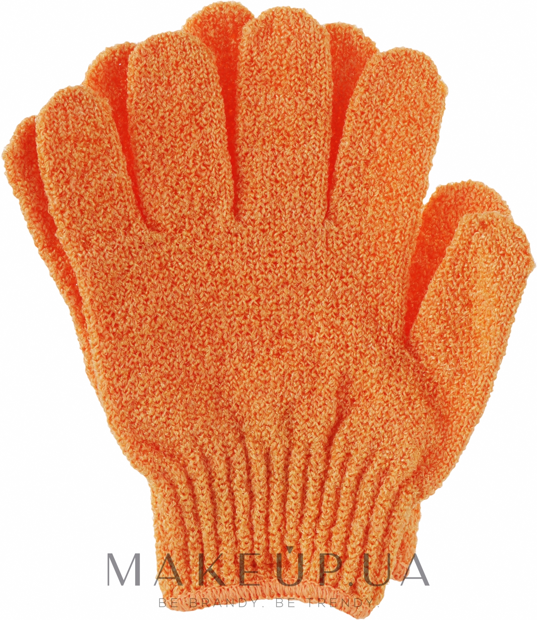 Оранжевая перчатка-мочалка для душа - The Body Shop Exfoliating Bath Gloves — фото 2шт