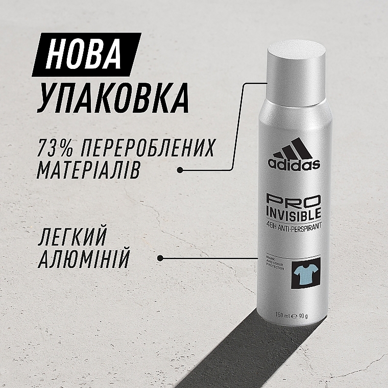 Дезодорант-антиперспірант для чоловіків - Adidas Pro invisible 48H Anti-Perspirant — фото N6