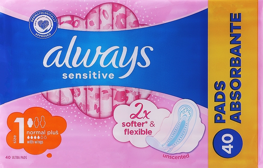 Прокладки ультратонкі гігієнічні, 40 шт. - Always Sensitive Ultra Normal Quattro — фото N4