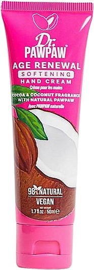 Пом'якшувальний крем для рук "Какао і кокос" - Dr. PawPaw Age Renewal Cocoa & Coconut Softening Hand Cream — фото N1