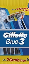 Набір одноразових станків для гоління, 4+2 шт. - Gillette Blue 3 — фото N1