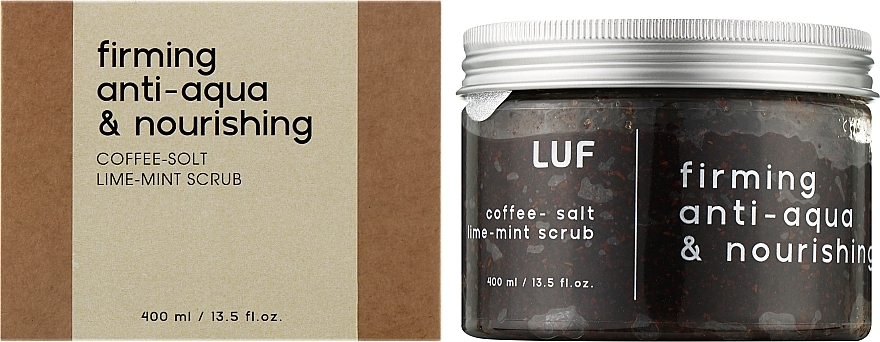 Зміцнювальний кавово-сольовий скраб з кофеїном, м'ятою та лаймом - Luff Coffee-Salt Lime-Mint Scrub — фото N2