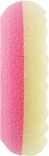 Губка банная "Delicate", розово-желтая - Акватория — фото N3