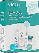 Духи, Парфюмерия, косметика УЦЕНКА Набор в путешествие - Vichy Slow Age (micel/water/100ml + gel/10ml + fluid/3ml + cr/mask/2ml) *