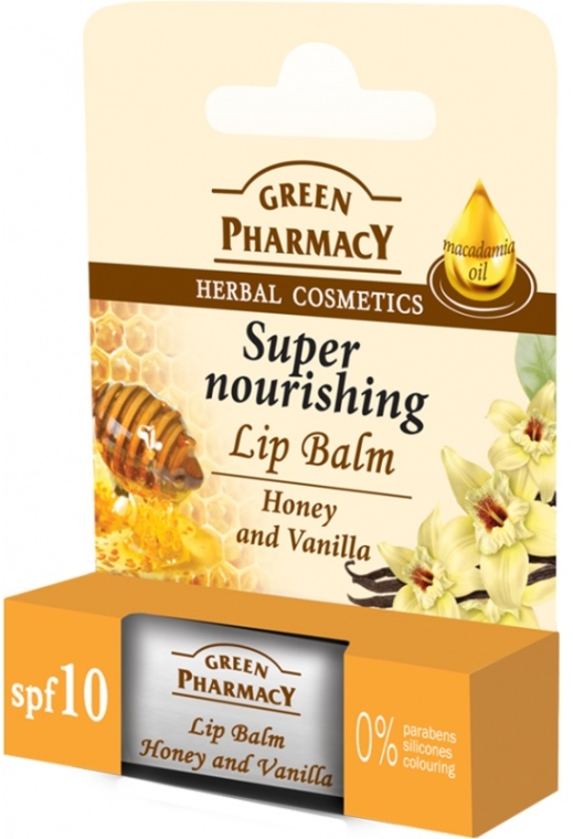 Бальзам для губ с "Мёд и Ваниль" - Green Pharmacy Lip Balm With Honey And Vanilla — фото N1