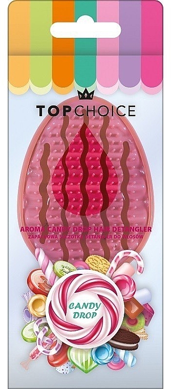 Щітка для волосся "Aroma Candy Drop" 64395, рожева - Top Choice Hair Detangler — фото N1