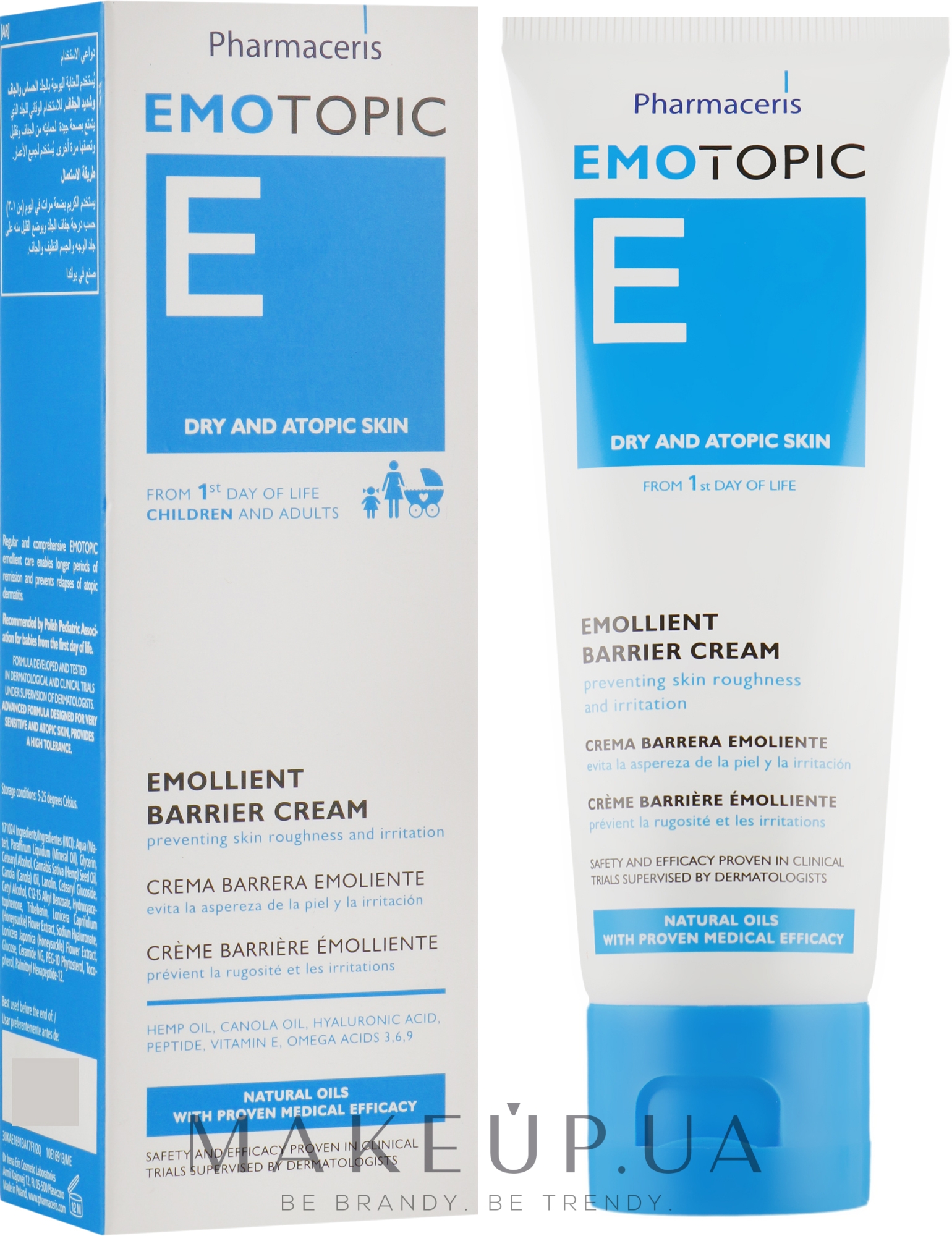 Смягчающий крем для лица и тела, для сухой и склонной к атопическому дерматиту кожи - Pharmaceris E Emotopic Emollient Barrier Cream — фото 75ml