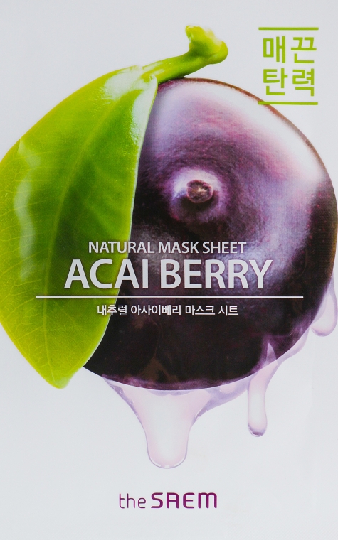 Тканевая маска с экстрактом ягод Асаи - The Saem Natural Acai Berry Mask Sheet — фото N2