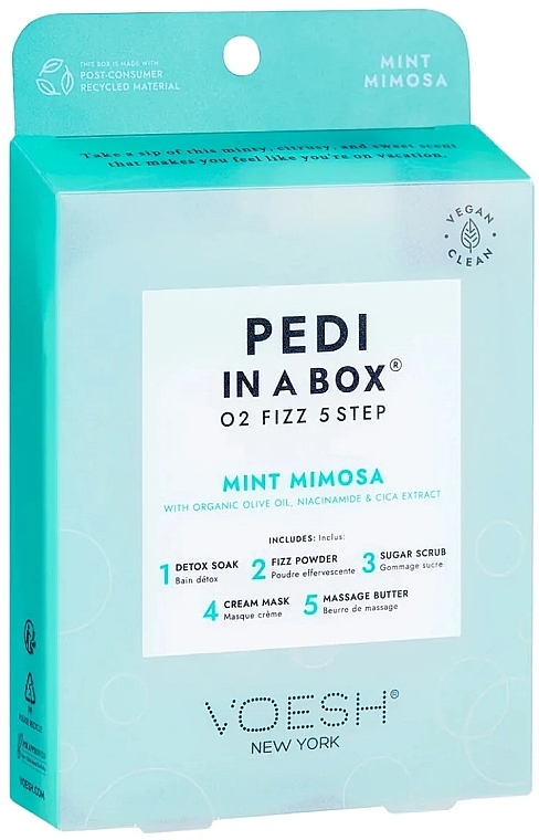 Набір для манікюру - Voesh Pedi In A Box O2 Fizz 5 Step Mint Mimosa — фото N1