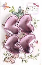 Парфумерія, косметика Затискачі для волосся " Блискучі сердечка", 2 шт., фіолетові - Lukky Fashion