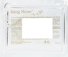 Зволожувальна гідрогелева маска-патч для губ з колагеном - King Rose Anti Wrinkle And Moisturizing 24K Gold Collagen Lip Mask — фото N2