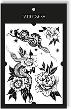 Временное тату "Змеи в цветах" - Tattooshka — фото N2