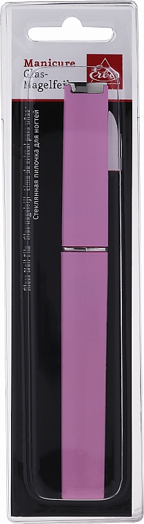 Стеклянная пилочка для ногтей в футляре 14 см, розовая - Erbe Solingen — фото N2