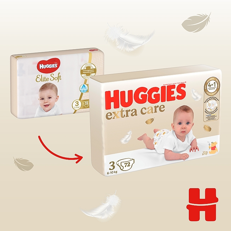 Подгузники Huggies Extra Care 3 (6-10 кг), 72шт., Box - Huggies — фото N4