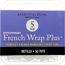 Парфумерія, косметика Тіпси вузькі - Dashing Diva French Wrap Plus White 50 Tips (Size - 5)