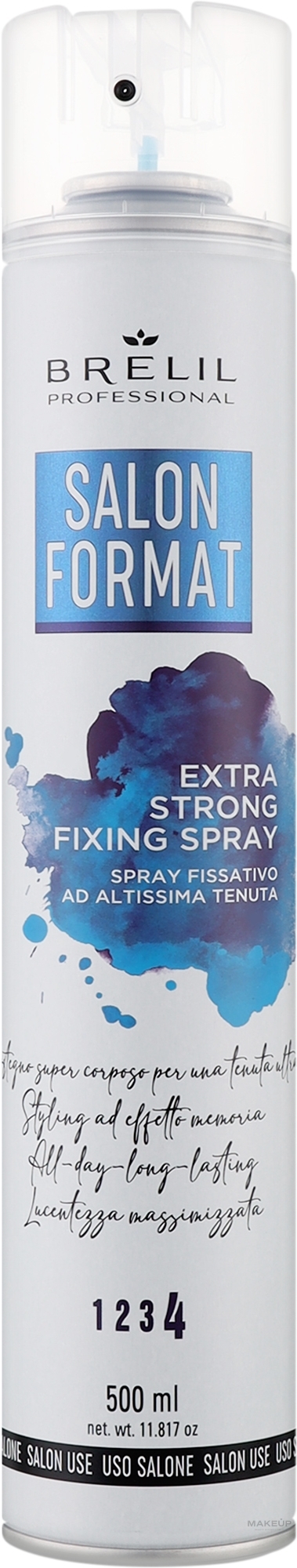 Закріплювальний спрей для волосся екстрасильної фіксації - Brelil Salon Format Extra Strong Fixing Spray — фото 500ml