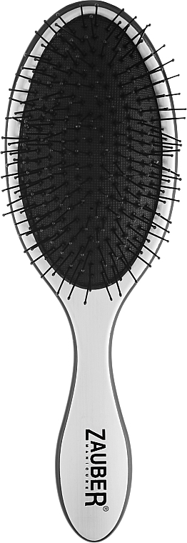Расческа-щетка для волос овальная, 06-013, серый металлик - Zauber — фото N1
