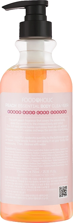 Гель для душа с экстрактом персика - Food a Holic Essential Body Cleanser Peach — фото N2