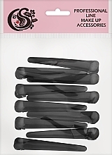 Затискачі для волосся CS76B, пластикові матові, чорні - Cosmo Shop — фото N1
