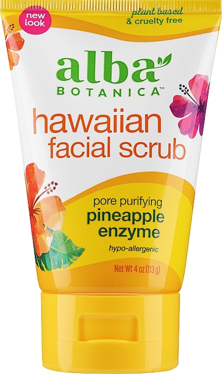 Скраб для обличчя з ензимами - Alba Botanica Natural Hawaiian Facial Scrub Pore Purifying Pineapple Enzyme