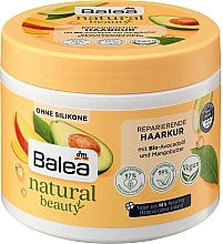 Парфумерія, косметика Маска для волосся - Balea Natural Beauty Repairing Avocado Oil & Mango Butter Hair Mask