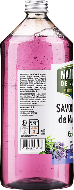 Рідке марсельське мило "Лаванда" - Maitre Savon De Marseille Savon Liquide De Marseille Lavander Liquid Soap — фото N3