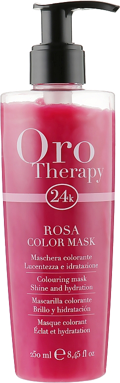 Тонирующая маска для волос "Розовая" - Fanola Oro Therapy Colouring Mask