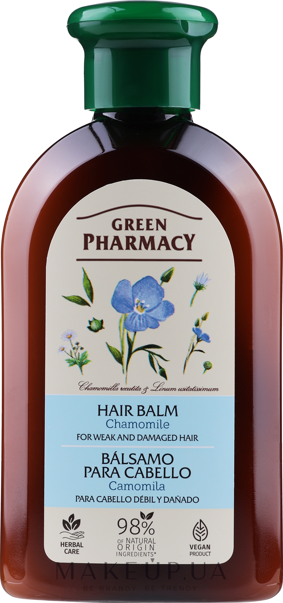 Бальзам-кондиционер для окрашенных волос "Ромашка и льняное масло" - Зеленая аптека — фото 300ml