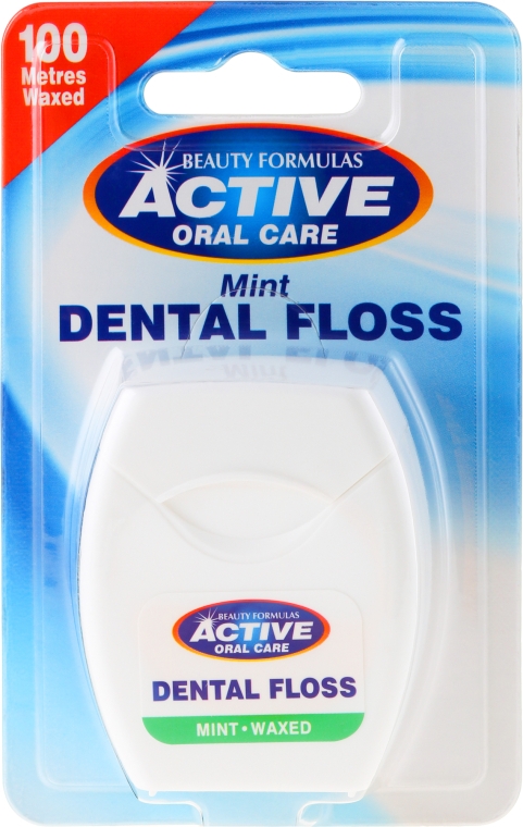 Зубная нить со вкусом мяты - Beauty Formulas Active Oral Care Dental Floss Mint Waxed 100m