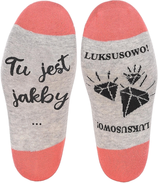 Шкарпетки жіночі з написами, сірі - Moraj — фото N2