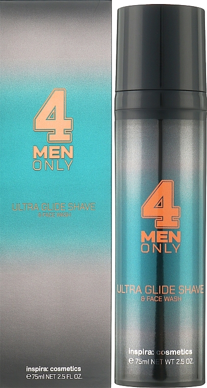 Ультрам'який крем-гель для вмивання і гоління - Inspira:cosmetics Inspira:absolue 4 Men Only Ultra Glide Shave & Face Wash — фото N2