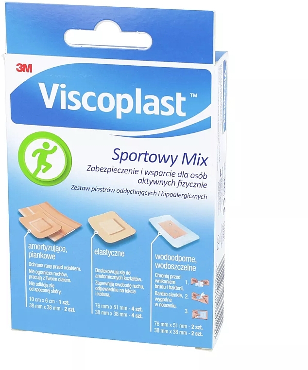 Набір пластирів, 3 розміри, 15 шт. - Viscoplast Sport Mix — фото N2