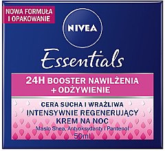 Духи, Парфюмерия, косметика Восстанавливающий ночной крем для сухой кожи - NIVEA Essentials Rich Regenerating Night Care