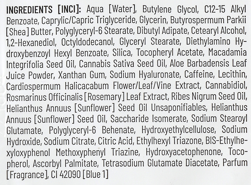 Крем з олією конопель "Заспокоєння і ліфтинг" - Inspira:cosmetics CBD Skin Care Calm&Lift 24H Cream (пробник) — фото N2