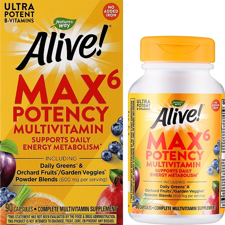 Мультивитамины - Nature’s Way Alive! Max6 Daily Multi-Vitamin Without Iron — фото N2