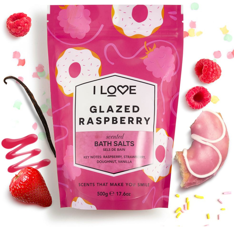 Сіль для ванни "Глазурована малина" - I Love Glazed Raspberry Bath Salt