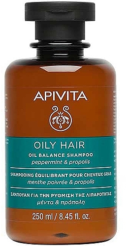 Шампунь для жирного волосся з м'ятою і прополісом - Apivita Propoline Balancing Shampoo For Very Oily Hair