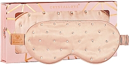 Шелковая повязка на глаза, розовое золото - Crystallove Silk Blindfold With Crystals Rose Gold — фото N1